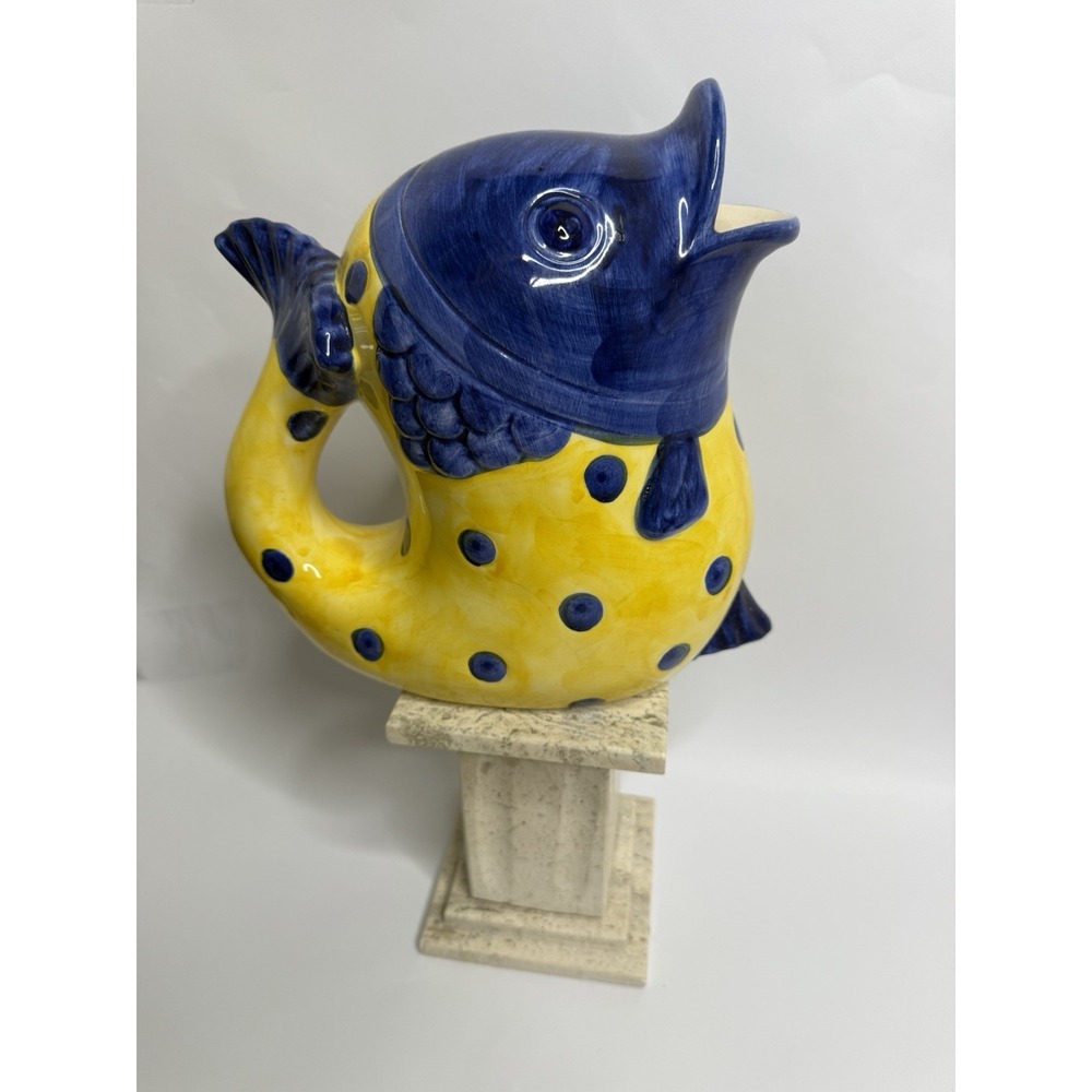 Andrea by Sadek Tropical FISH Pitcher. EUC. Portugal. 9" Tall. Jay Willfred